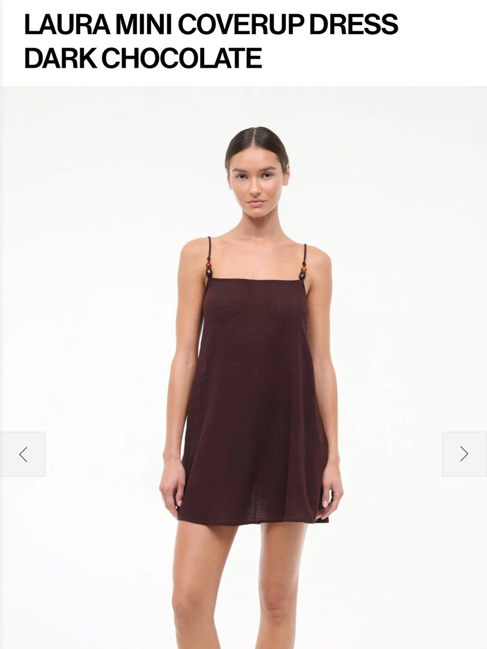 Staud Laura mini coverup dress dark chocolate